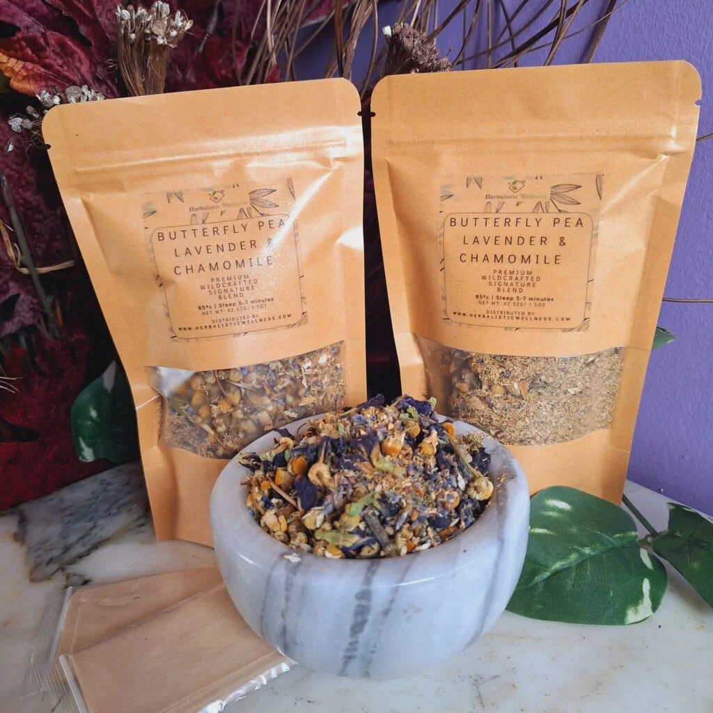Butterfly Pea, Lavender, & Chamomile Calming Nootropic Tea Blend by Herbalistic Wellness