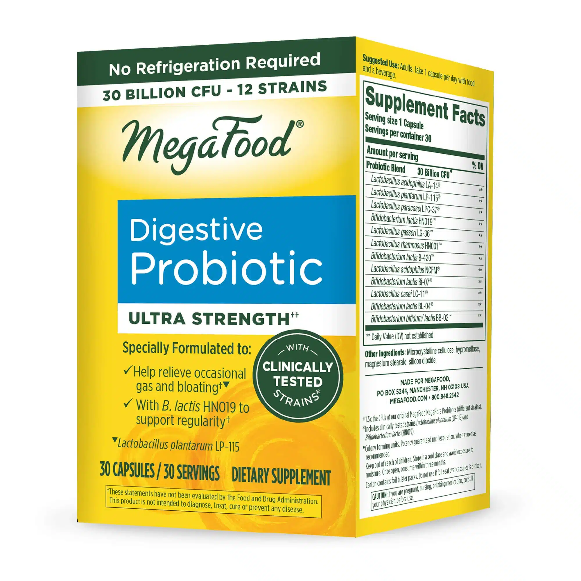 Digestive Probiotic Ultra Strength - Probiotic, 30 Day / 30 ct / MegaFood - Food Based Vitamins & Supplements