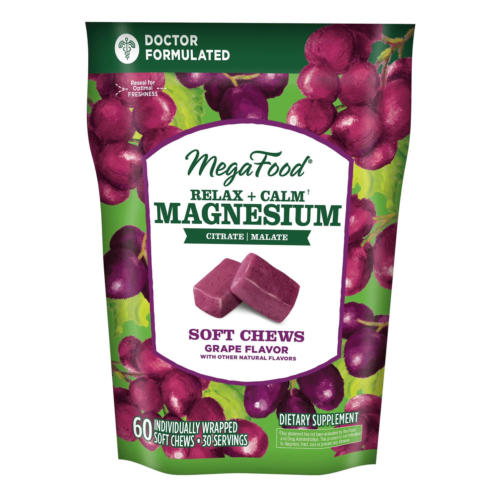 Relax Calm Magnesium Soft Chews - Grape - Mineral Supplement