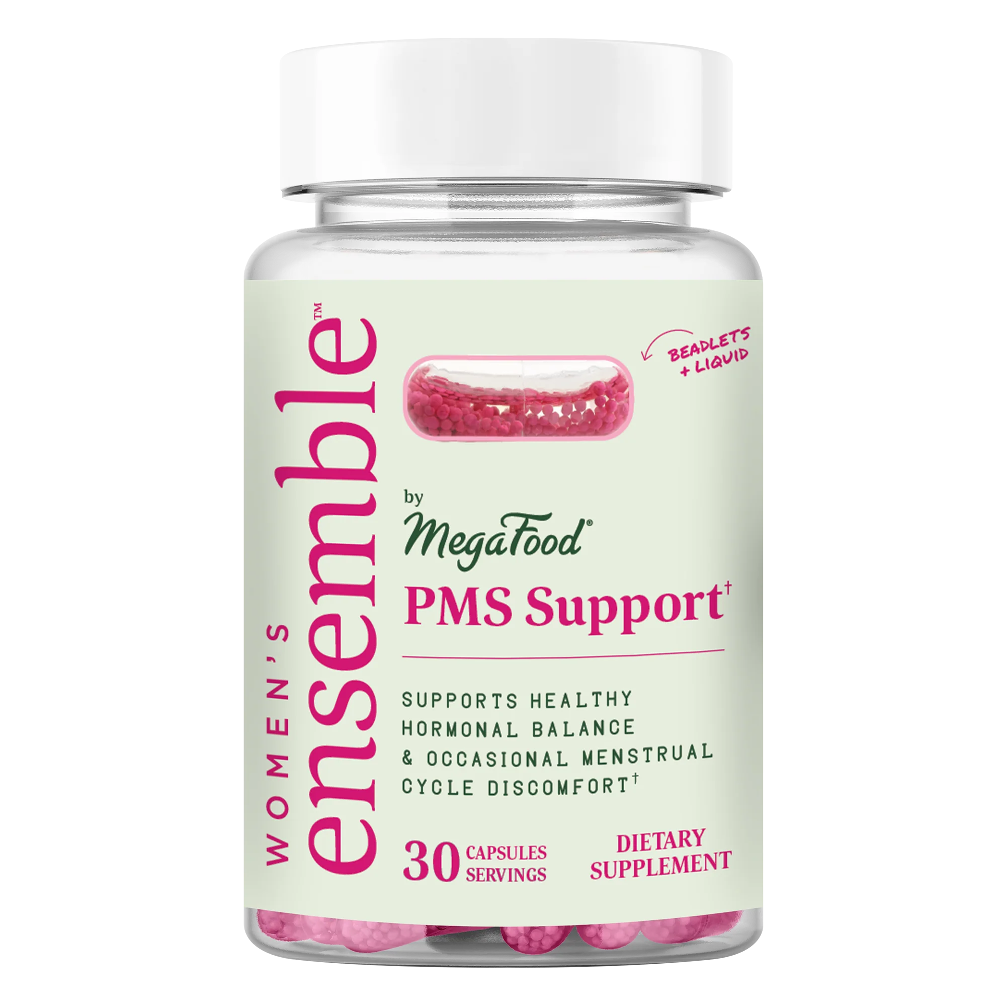 Women's Ensemble by MegaFoodÃ‚ PMS Support Liquid Beadlet Capsule - Multivitamin, 30 Day / 30ct