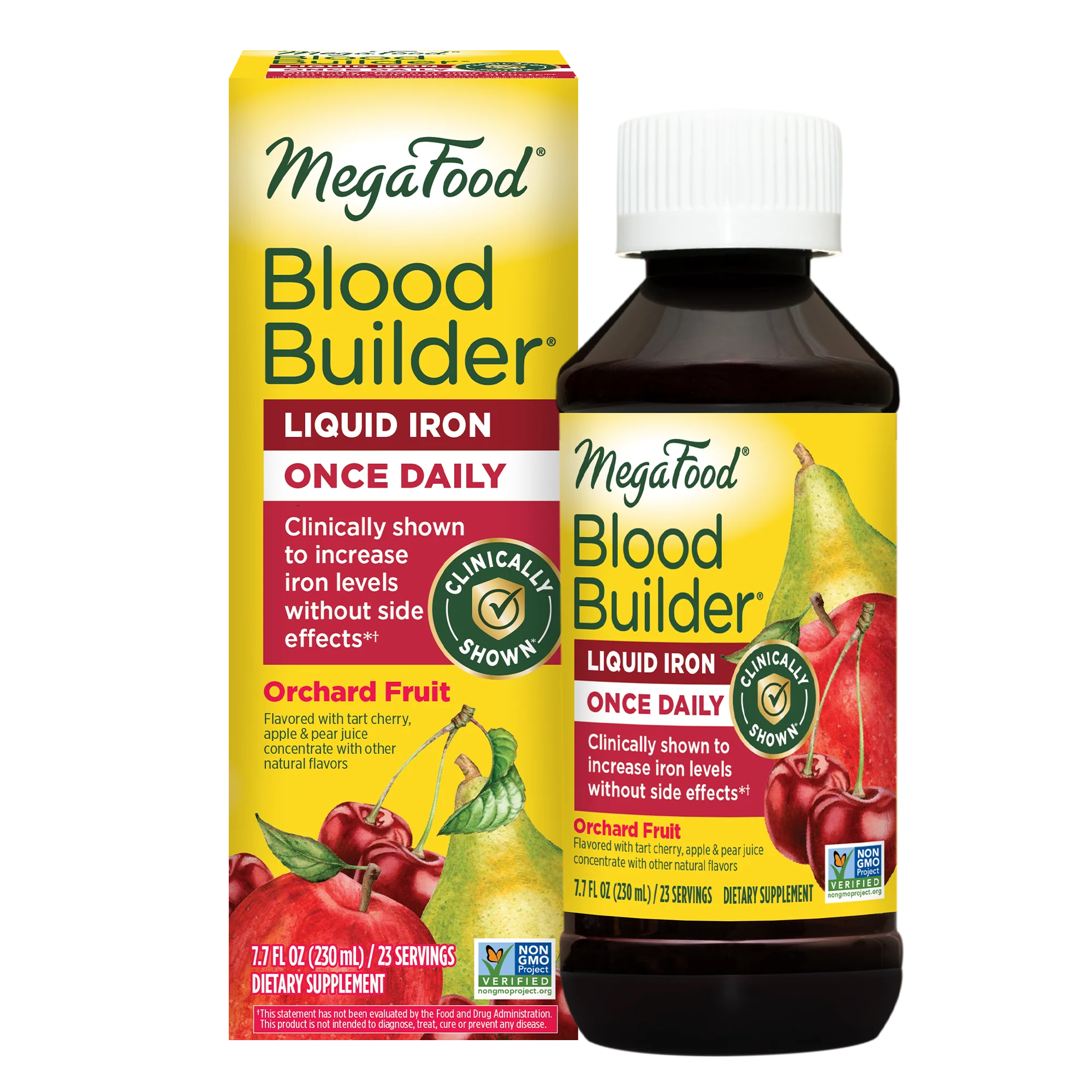 Blood BuilderÃ‚ Liquid Iron Once Daily, Orchard Fruit - Multivitamin - Energy Boost, 23 Day / 7.7 oz / MegaFood - Food Based Vitamins & Supplements