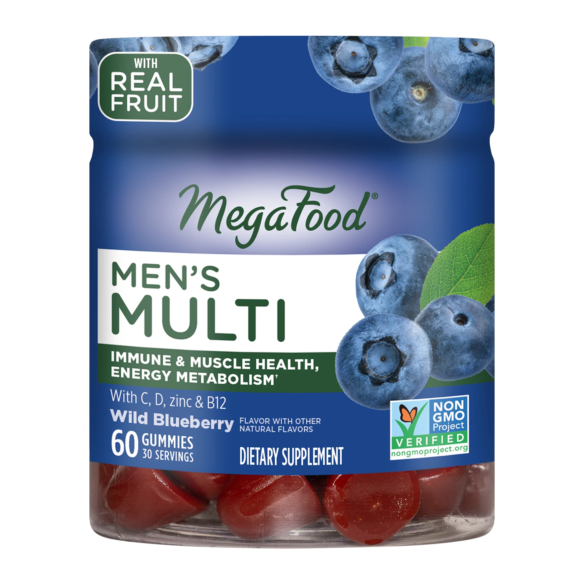 Men's Multi Gummies - Probiotic, 30 Day / 60ct / MegaFood - Food Based Vitamins & Supplements