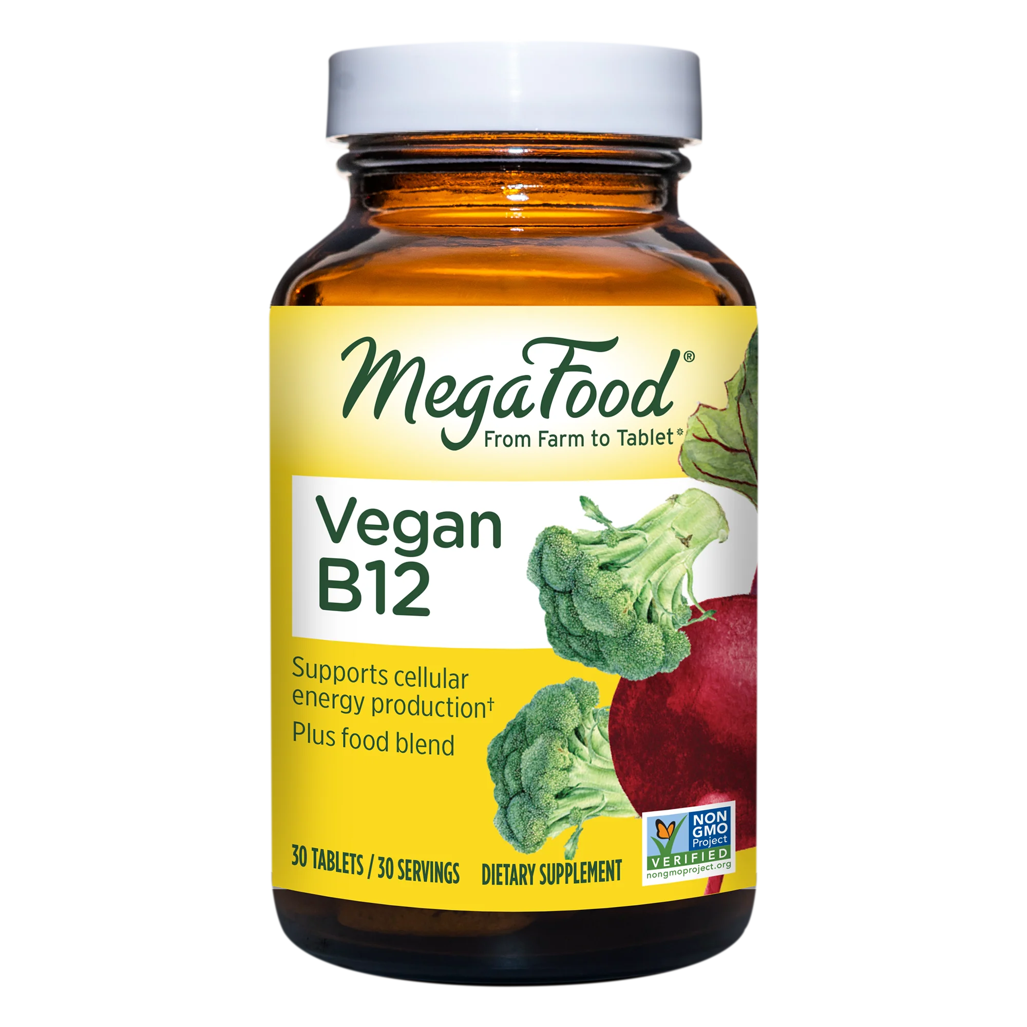 Vegan B12 - Multivitamin - Energy Boost, 30 Day / 30ct / MegaFood - Food Based Vitamins & Supplements