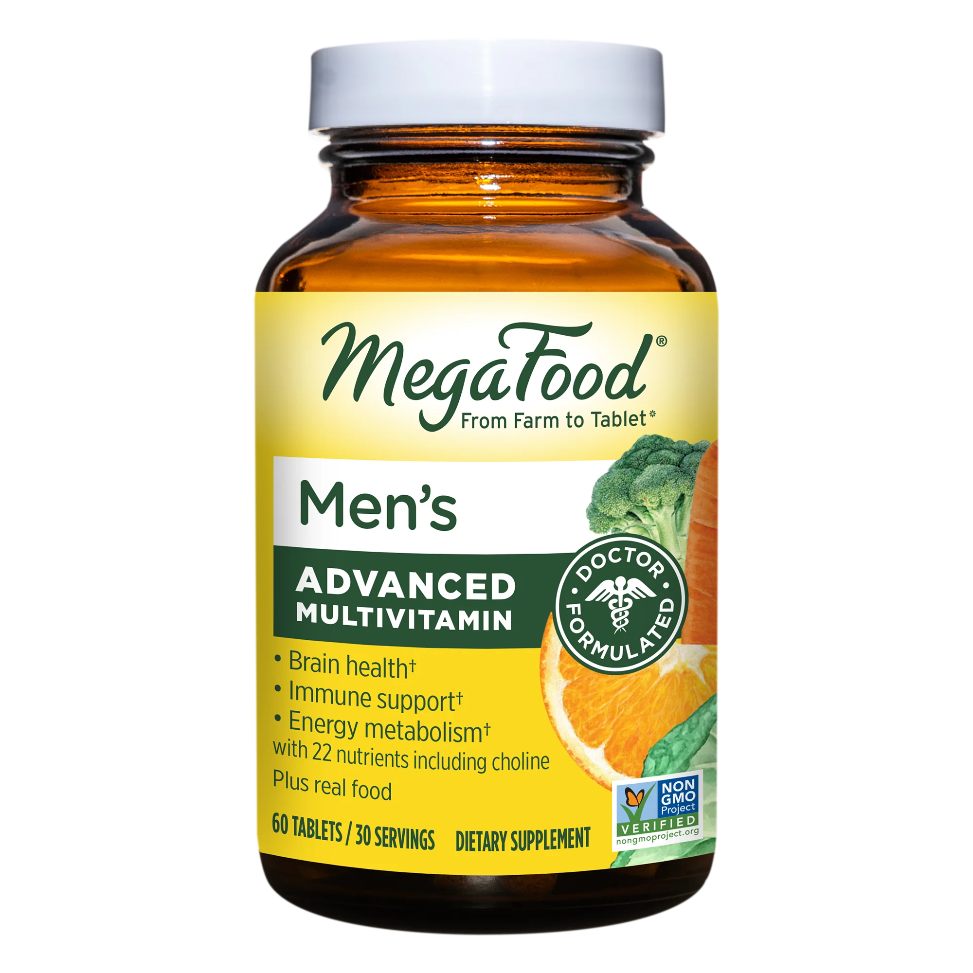 Men's Advanced Multivitamin - Probiotic, 30 Day / 60ct / MegaFood - Food Based Vitamins & Supplements