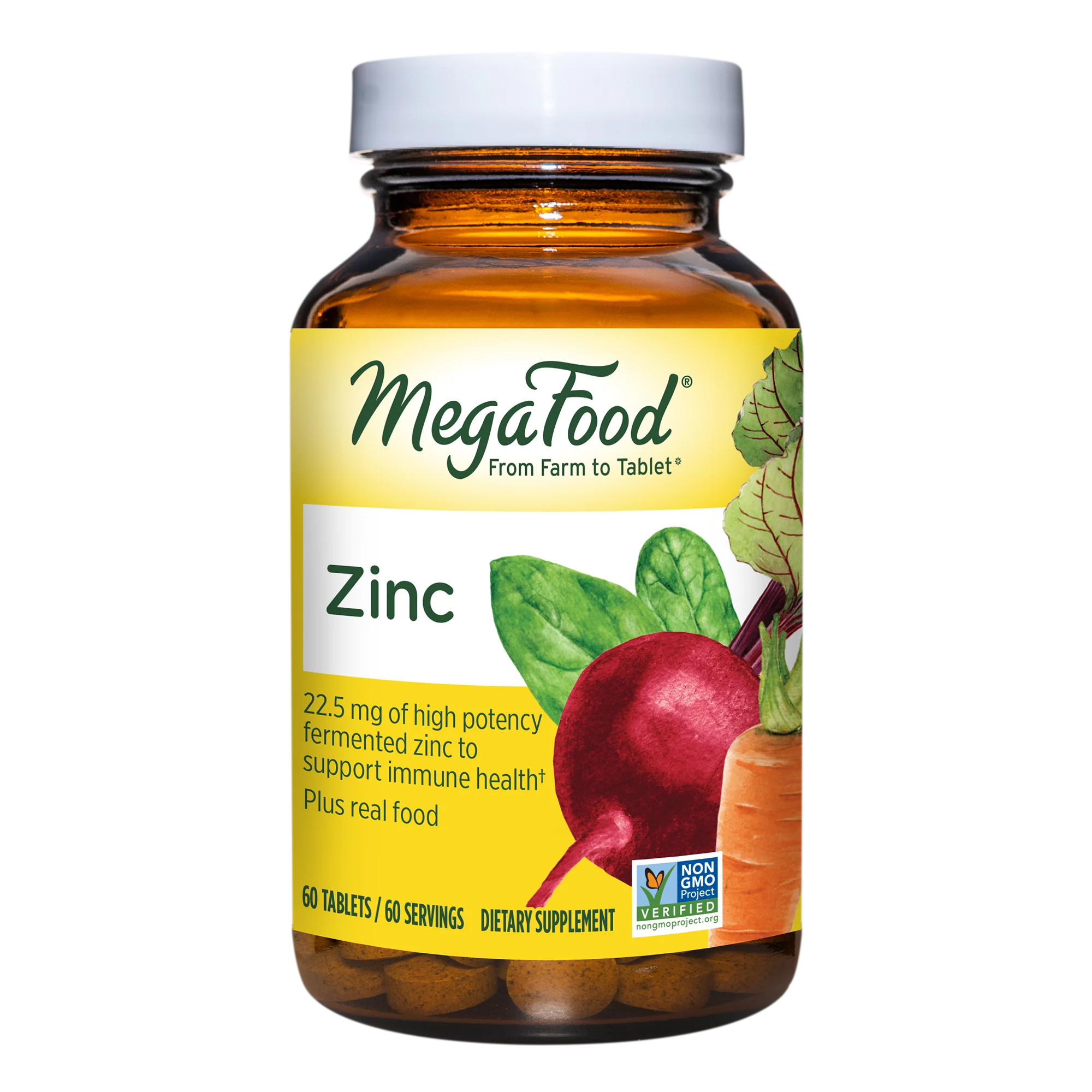 Zinc - Mineral Supplement, 60 Day / 60ct / MegaFood - Food Based Vitamins & Supplements