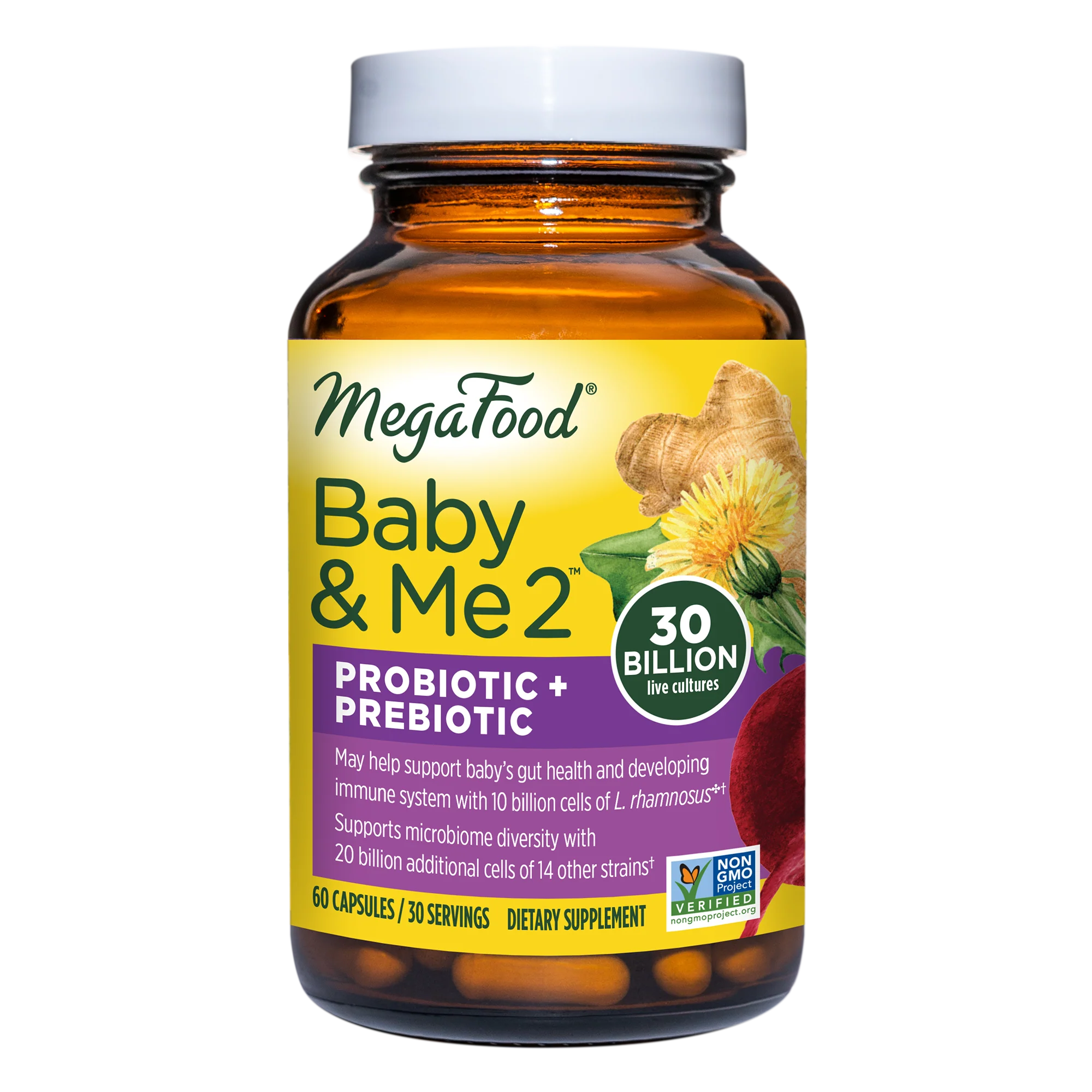 Baby & Me 2 Prenatal Probiotic Prebiotic - 30 Billion live cultures - Mineral Supplement