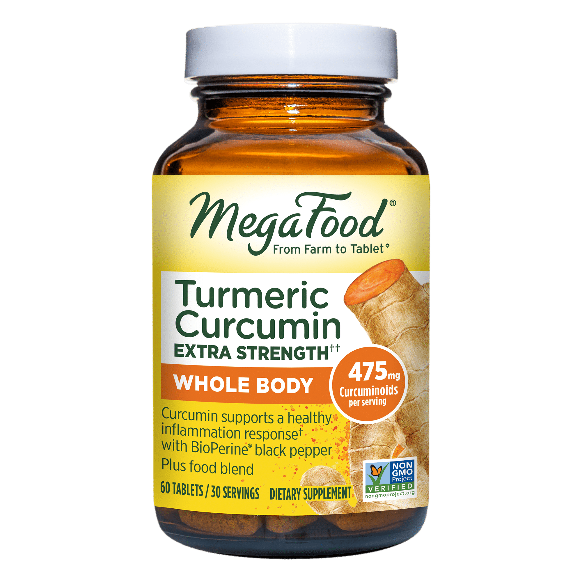 Turmeric Curcumin Extra Strength MegaFood - Food Based Vitamins & Supplements