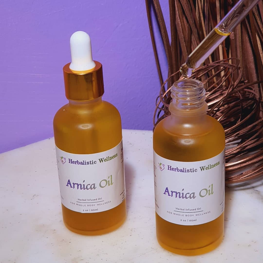 Arnica Oil~ Muscle Inflammation Pain, Carpal Tunnel Oil, Skin & Hair Oil, Handcrafted, 100% All Natural, Herbal Infused Oil by HerbalisticWellness