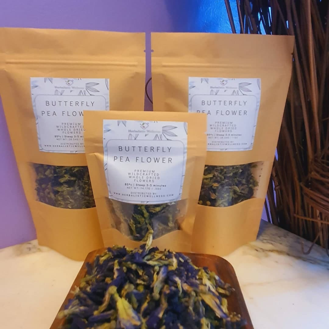 Butterfly Pea Flower Organic Herb Tea Bags INCLUDED | Loose Whole flowers by HerbalisticWellness